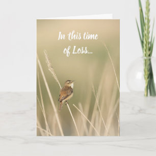 Carte En cette période de perte, l'écriteau Comfort Bird
