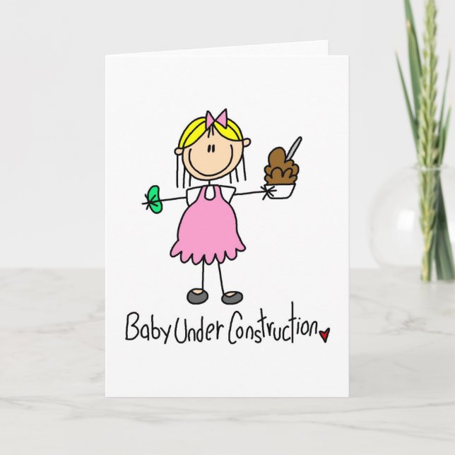 Carte en construction de bébé (Devant)