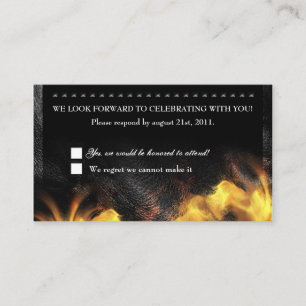 Carte en cuir de réception de flammes et de