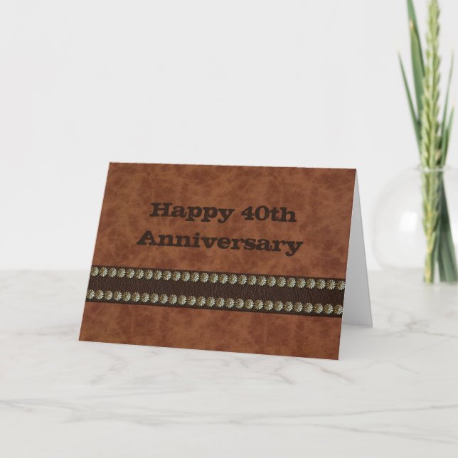 Carte en cuir Joyeux Anniversaire (Devant)