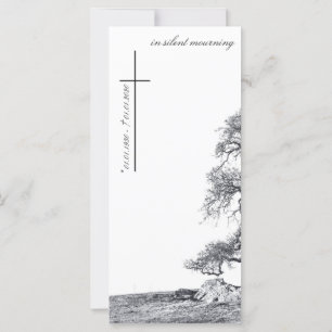 Carte En deuil silencieux - arbre sur la prairie
