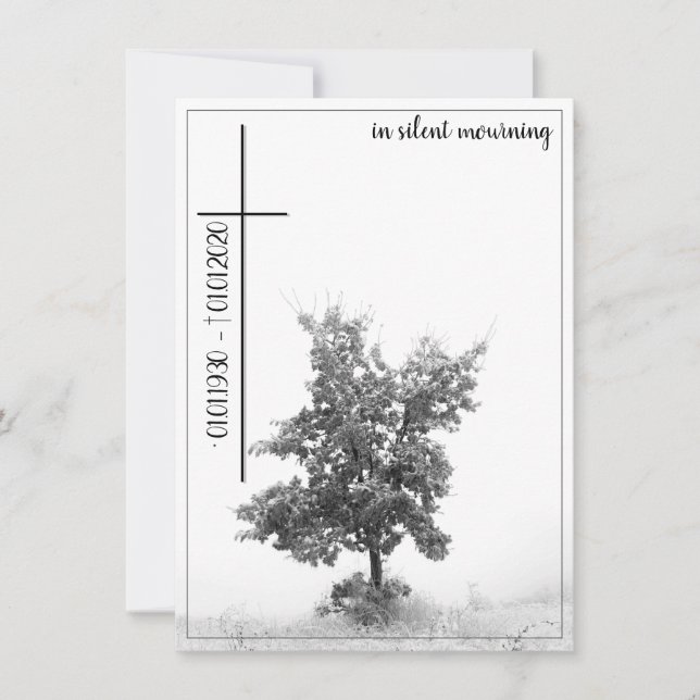Carte En deuil silencieux - arbre sur la prairie 2.0 (Devant)