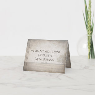 Carte En deuil silencieux - arbre sur la prairie vintage