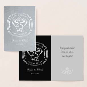 Carte en dorure du 25ᵉ anniversaire du Mariage Foil Card