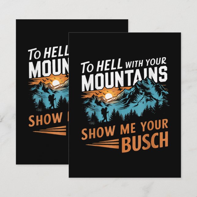 Carte en Enfer avec Vos Montagnes Montrez-moi Votre Busc (Devant / Derrière)