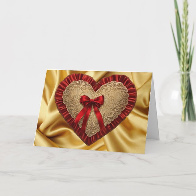 Carte en forme de cœur pour la Saint-Valentin avec (Devant)