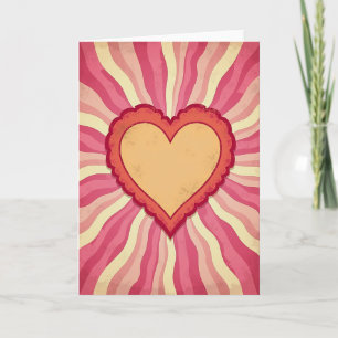 Carte en forme de soleil avec un cœur d'amour