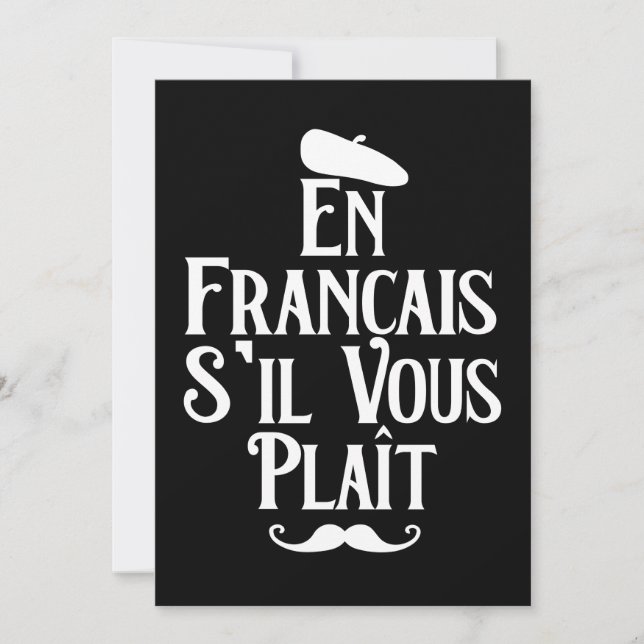 Carte En Français S'il vous Plait - Langue Française (Devant)