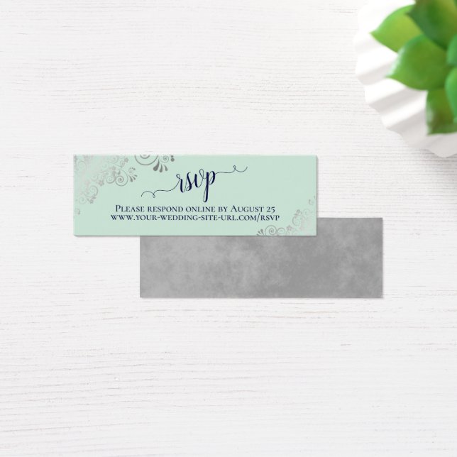 Carte en ligne RSVP Mint & Marine Wedding Frills (Bureau)