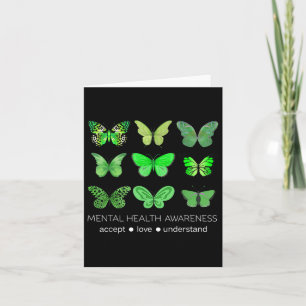 Carte En Mai, Nous Portons Le Papillon Vert Conscient De