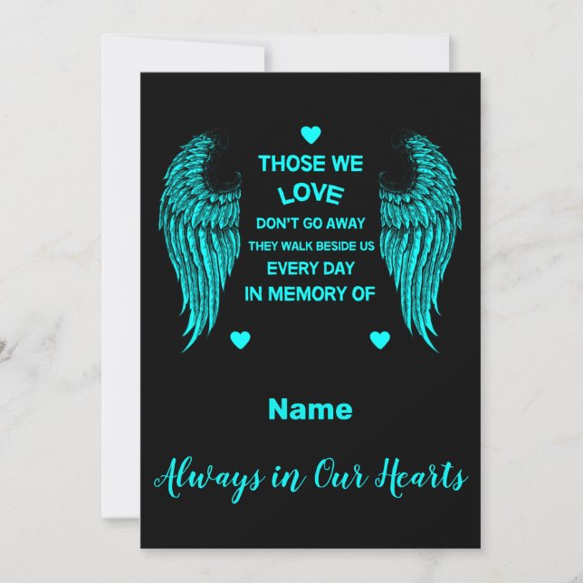 Carte En Mémoire Bereavement Et Perte (Devant)