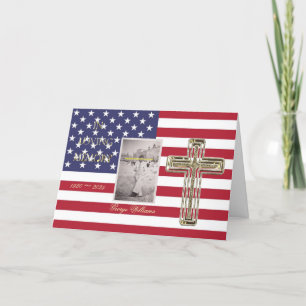 Carte En mémoire d'amour Croix d'or religieuse Photo USA