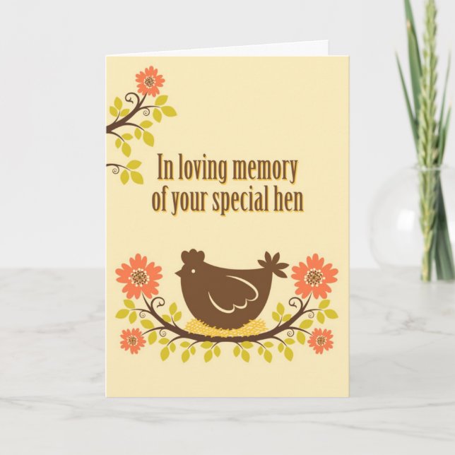 Carte En mémoire d'amour de votre poule spéciale (Devant)