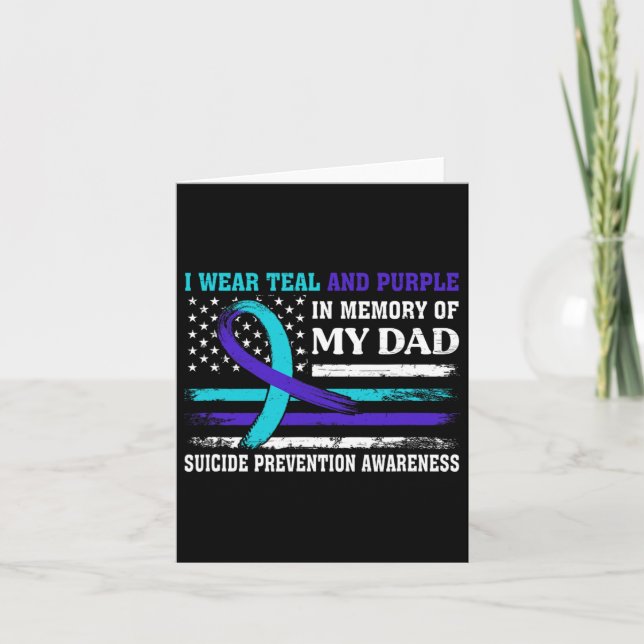 Carte En Mémoire De Papa Prévention Suicide Amer (Devant)