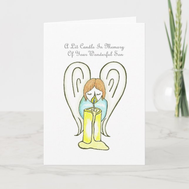 Carte En mémoire de votre fils à l'occasion de la fête d (Devant)