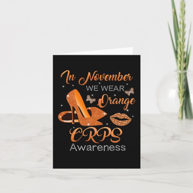 Carte En Novembre Nous Portons Orange High Talons Chauss (Devant)