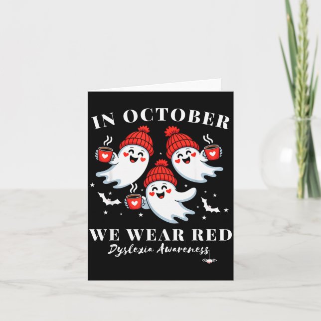 Carte En Octobre Nous Portons Du Rouge Dyslexie Sensibil (Devant)