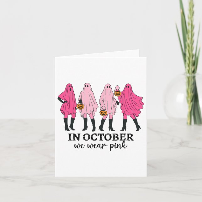 Carte En Octobre Nous Portons Le Cancer Du Sein Rose Drô (Devant)