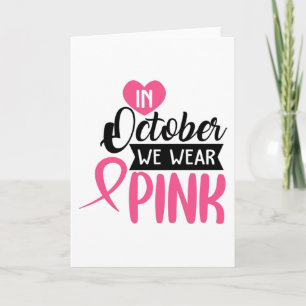 Carte En Octobre Nous Portons Rose