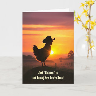 Carte En pensant à vous Ferme de poulets mignons en chap