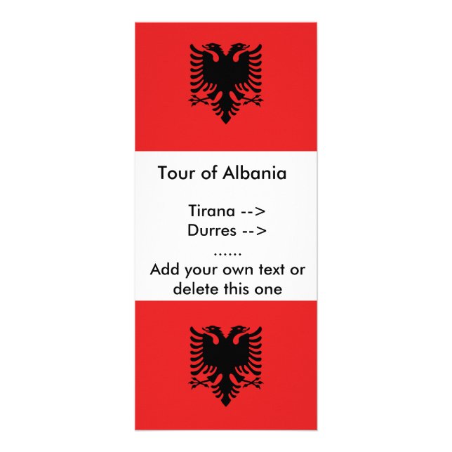 Carte en rack avec drapeau d'Albanie (Devant)