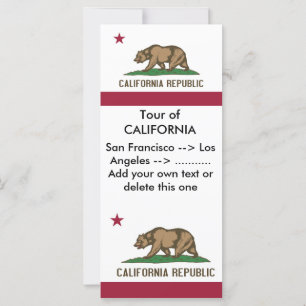 Carte en rack avec Drapeau de Californie, U.S.A.
