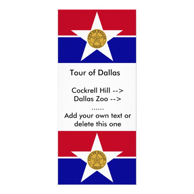Carte en rack avec Drapeau de Dallas, U.S.A. (Devant)