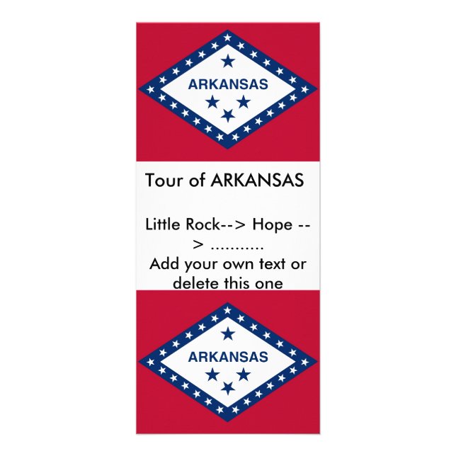 Carte en rack avec drapeau de l'Arkansas, U.S.A. (Devant)