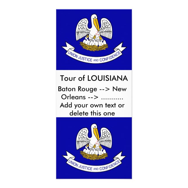 Carte en rack avec Drapeau de Louisiane, États-Uni (Devant)