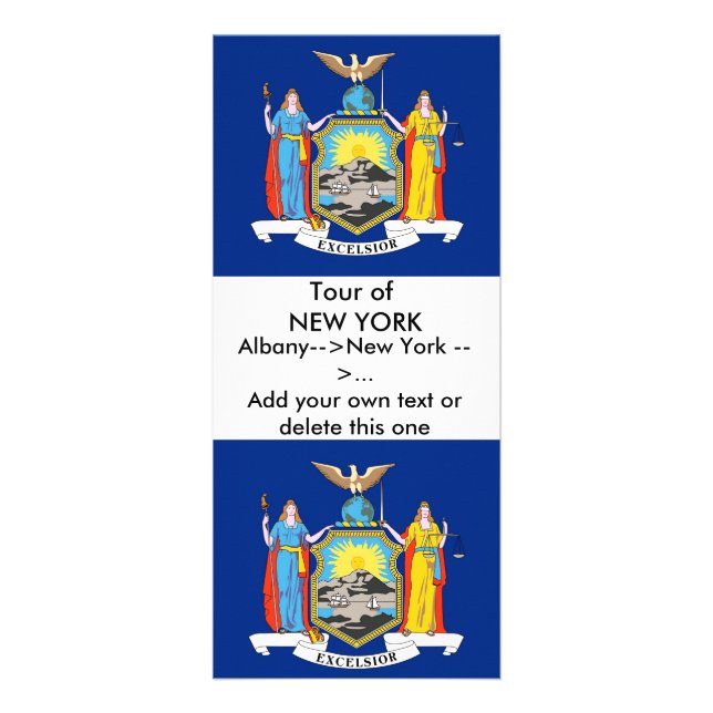 Carte en rack avec Drapeau de New York, États-Unis (Devant)