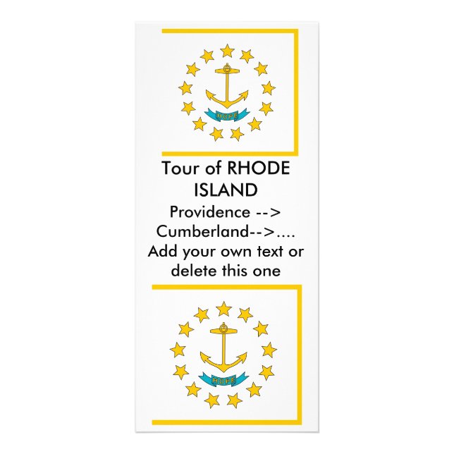 Carte en rack avec Drapeau de Rhode Island, États- (Devant)