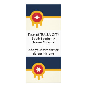 Carte en rack avec Drapeau de Tulsa City, USA
