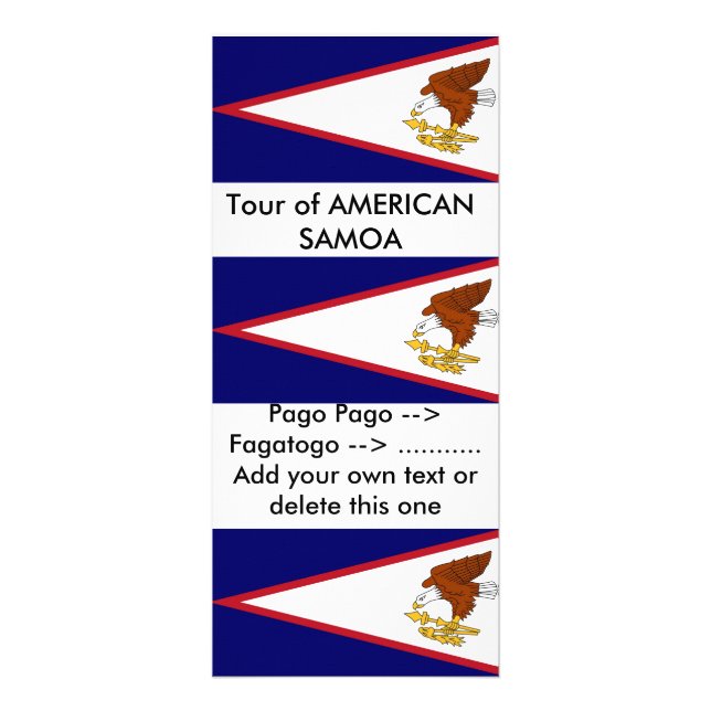 Carte en rack avec drapeau des Samoa américaines,  (Devant)