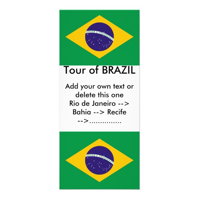 Carte en rack avec drapeau du Brésil (Devant)
