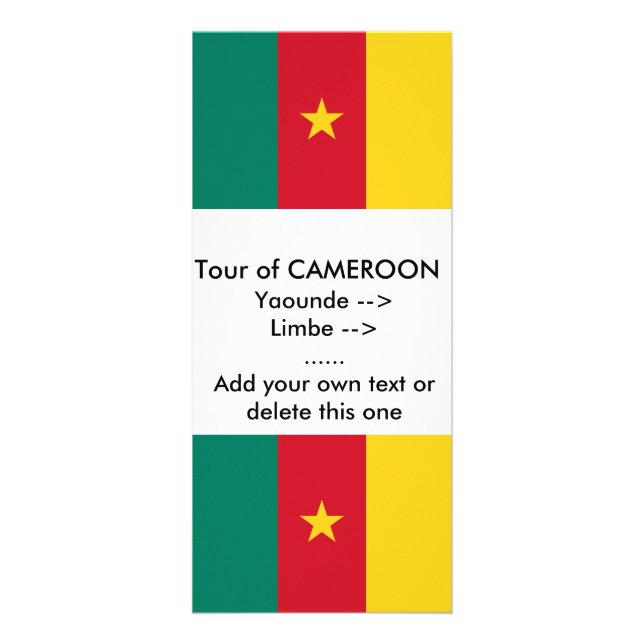 Carte en rack avec drapeau du Cameroun (Devant)
