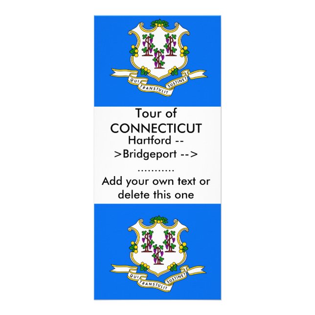 Carte en rack avec Drapeau du Connecticut, U.S.A. (Devant)