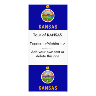 Carte en rack avec drapeau du Kansas, U.S.A.