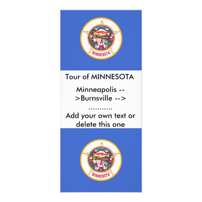 Carte en rack avec Drapeau du Minnesota, U.S.A. (Devant)