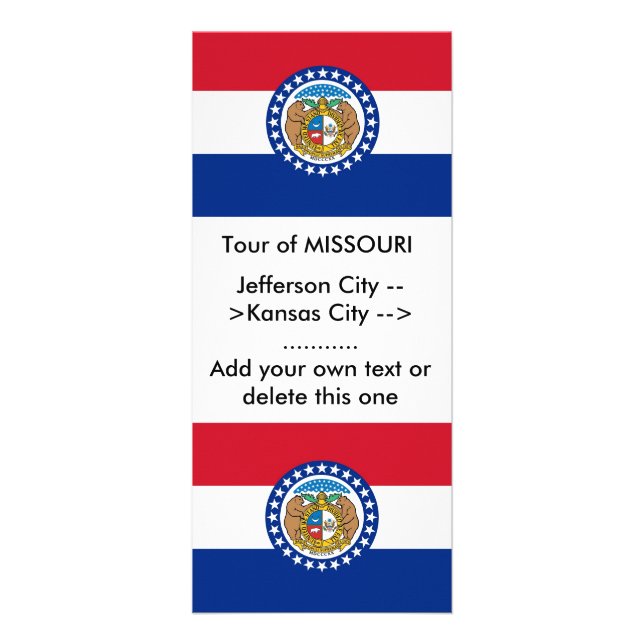 Carte en rack avec Drapeau du Missouri, États-Unis (Devant)