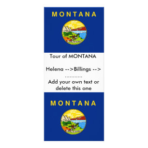 Carte en rack avec Drapeau du Montana, États-Unis.