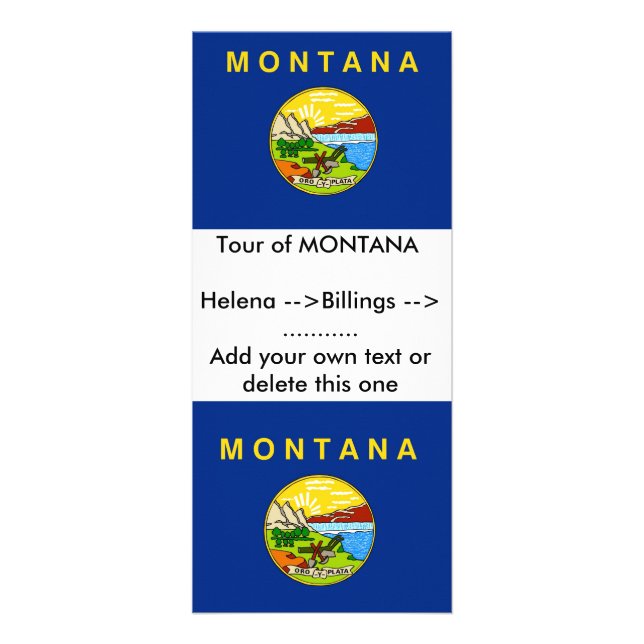 Carte en rack avec Drapeau du Montana, États-Unis. (Devant)