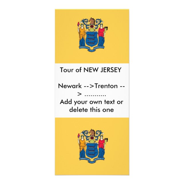 Carte en rack avec drapeau du New Jersey, U.S.A. (Devant)