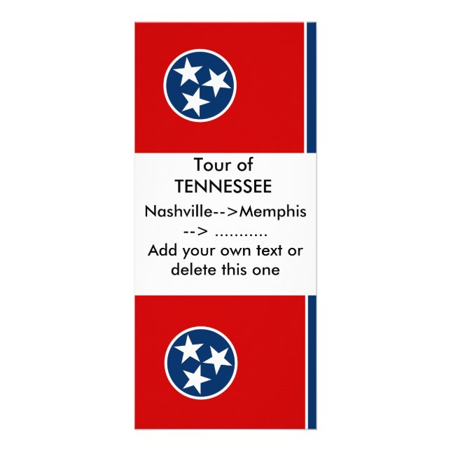 Carte en rack avec drapeau du Tennessee, U.S.A. (Devant)