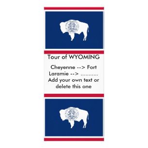 Carte en rack avec Drapeau du Wyoming, États-Unis.