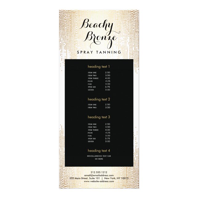 Carte en rack de salon Confetti en bronze doré (Devant)