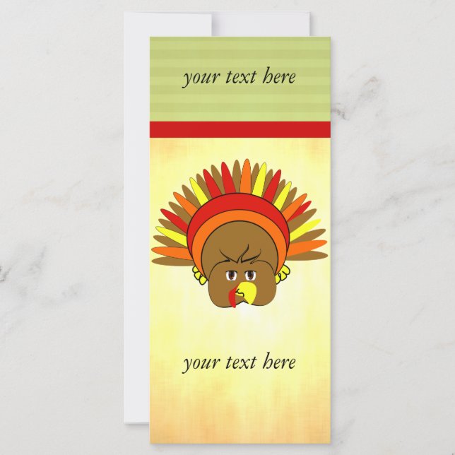 Carte en rack de Thanksgiving Turquie mignonne (Devant)