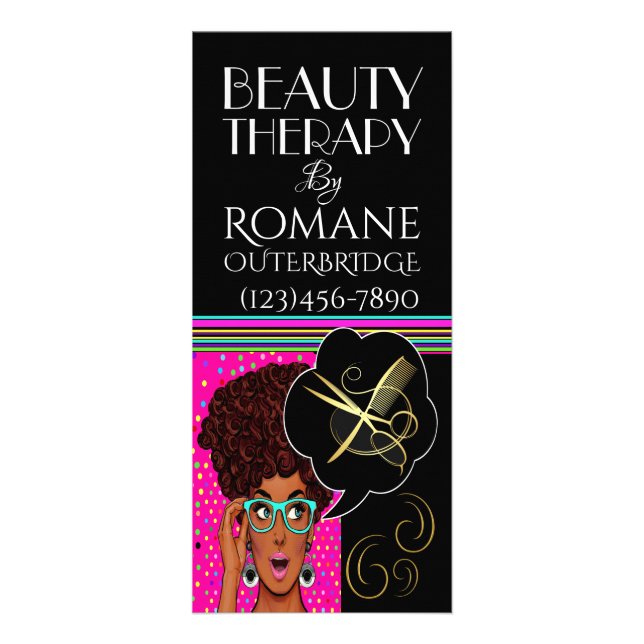 Carte en rack pour salon de coiffure - Voir retour (Devant)