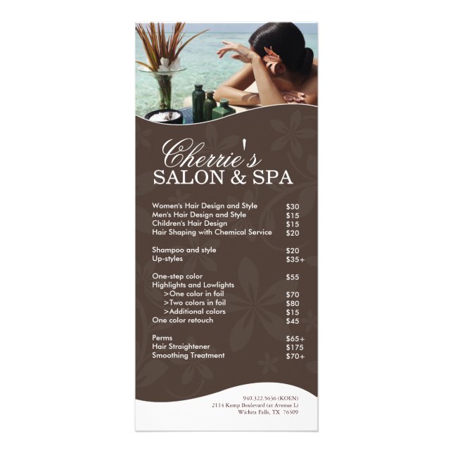 Carte en rack Salon et Spa (Devant)