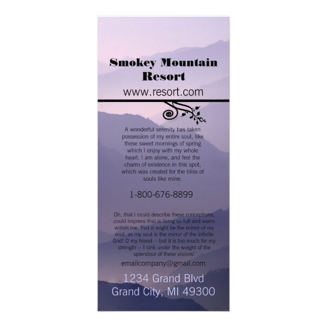 Carte en rack Smokey Mountian Resort (Devant)