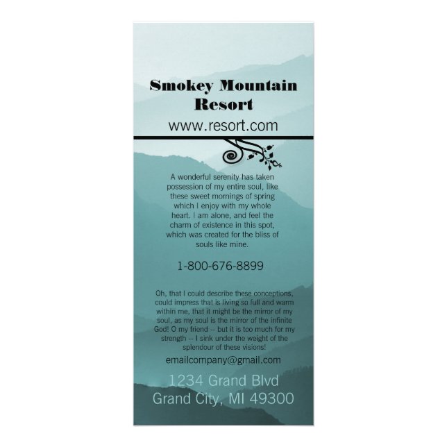Carte en rack Smokey Mountian Resort (Devant)